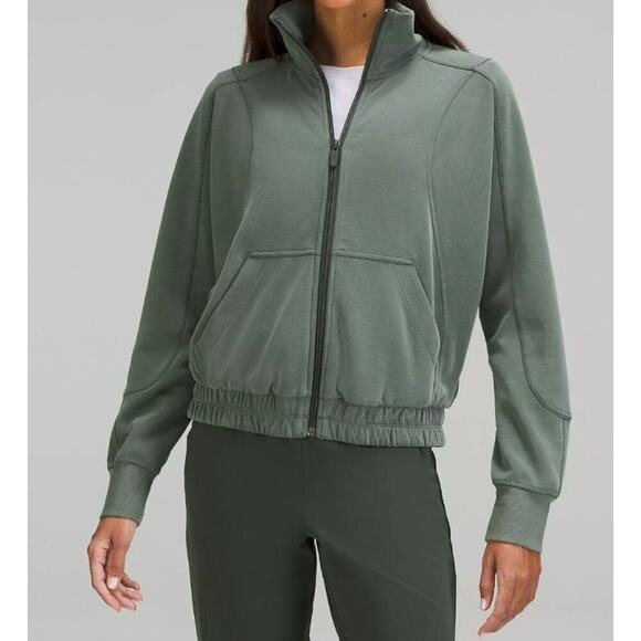 Lululemon Softstreme Funnel-Neck Zip Up Smoked Spruce - Picture 1 of 5